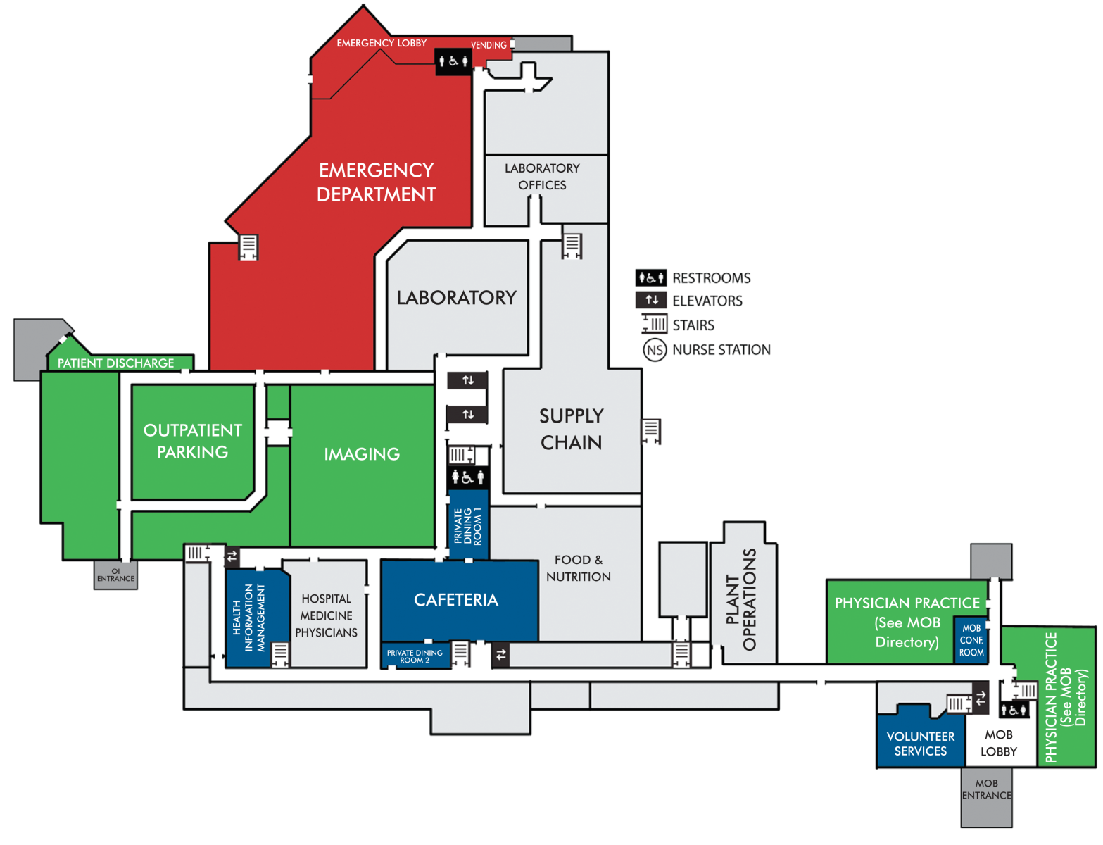 Maury Regional Medical Center Ground Floor Map